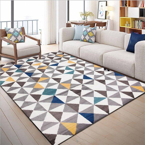 Tapis rectangle scandinave à triangles Fashion - vue 3 sur 5