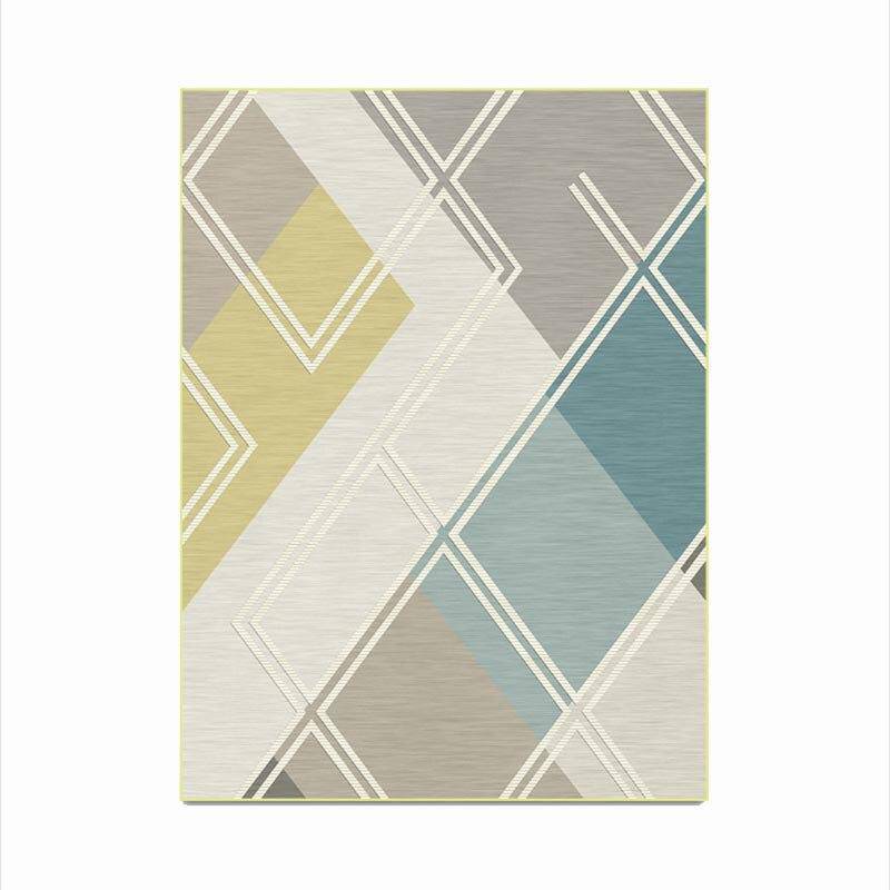 Tapis rectangle géométrique aux couleurs pastels - vue 5 sur 5