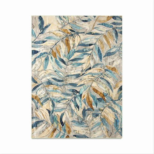 Tapis rectangle aux dessins de feuilles colorées Leaf - vue 5 sur 5
