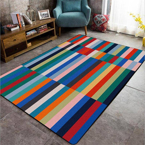 Tapis rectangle bandes multicolores European - vue 5 sur 6