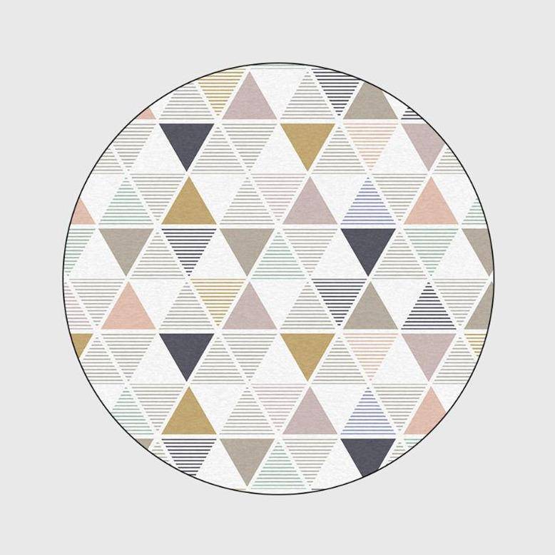 Tapis rond scandinave à triangles Fashion - vue 3 sur 2