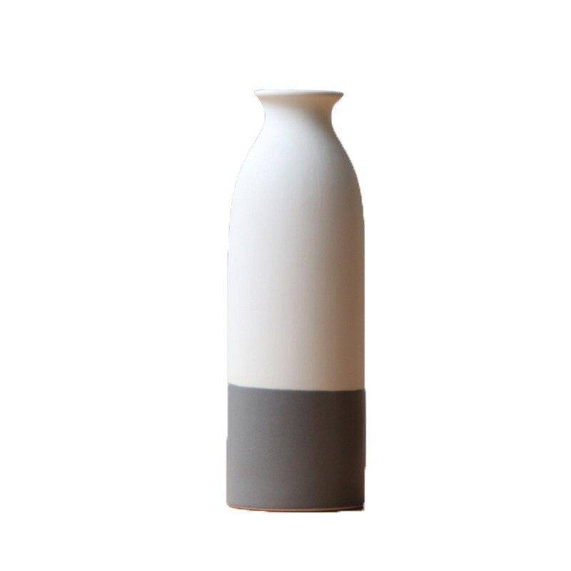Vase design en céramique blanc et gris style japonais - vue 9 sur 9