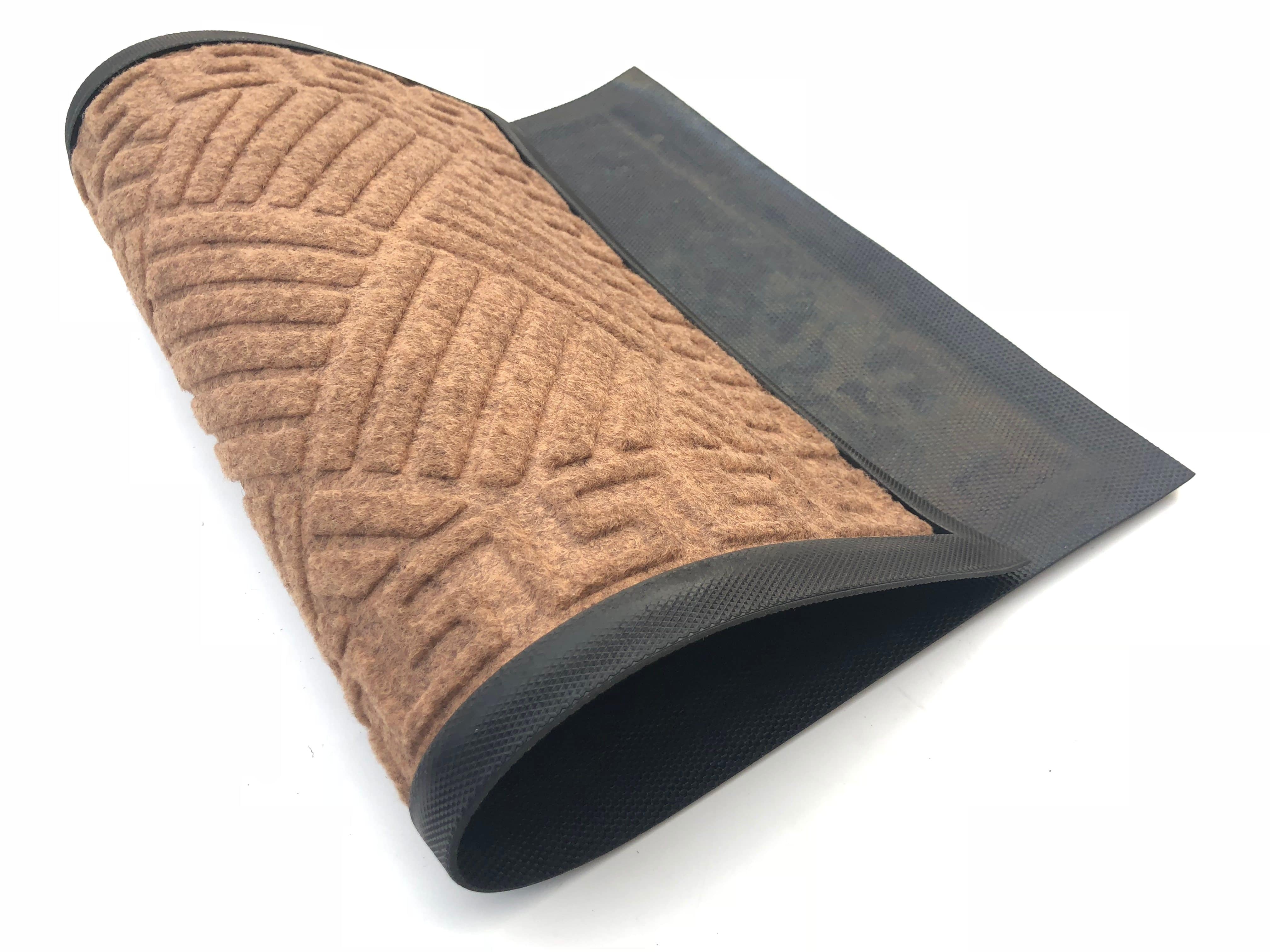 Paillasson rectangle fibres naturelles marrons Rubber - vue 2 sur 3
