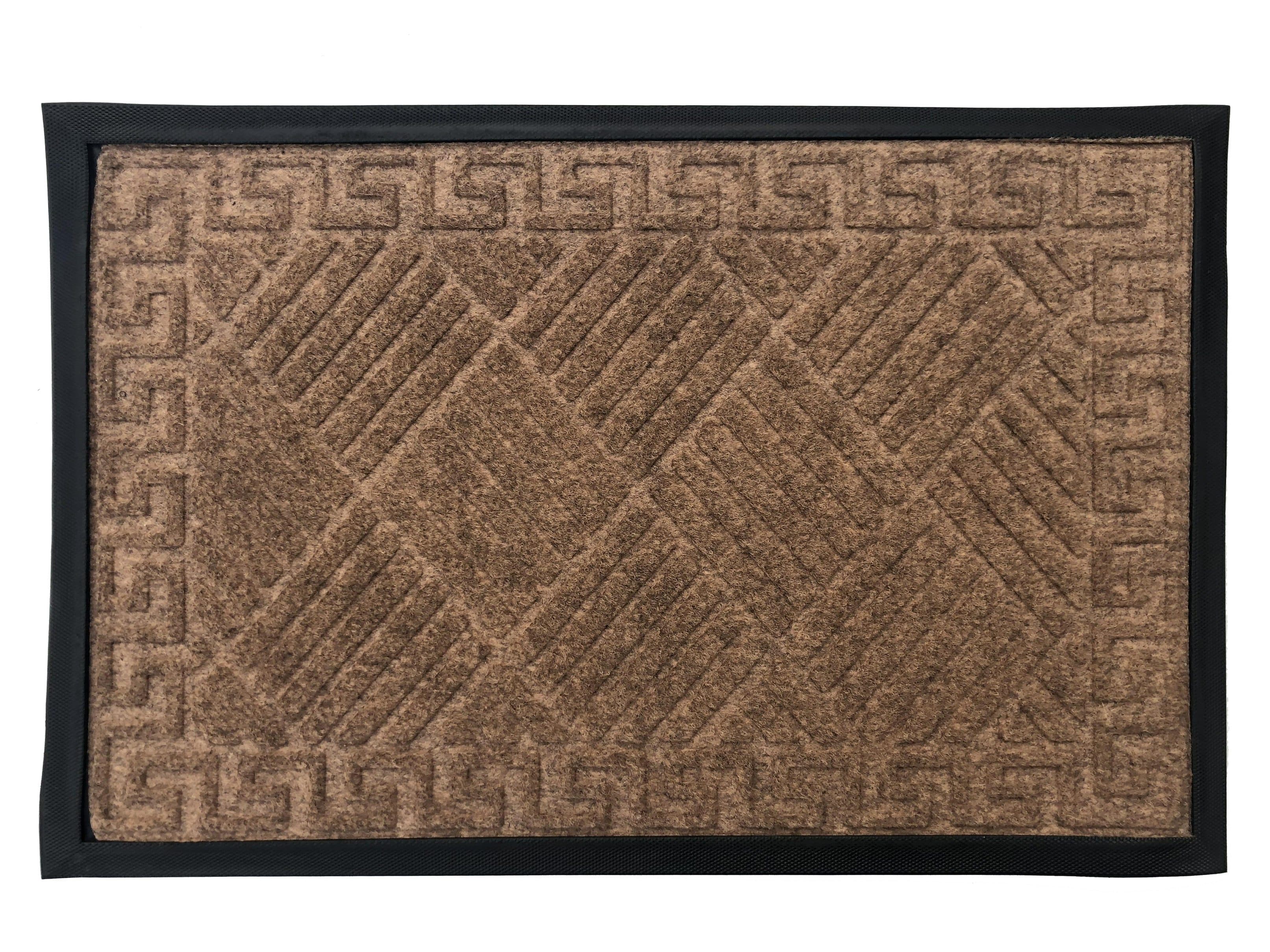 Paillasson rectangle fibres naturelles marrons Rubber - vue 3 sur 3