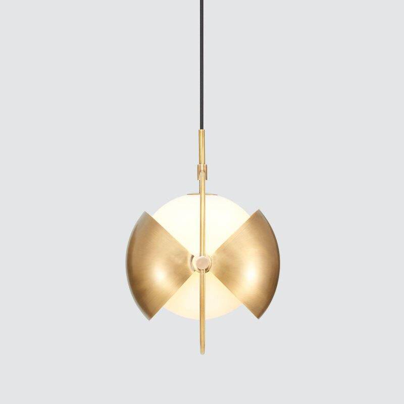 Suspension design à LED avec abat-jour en métal doré style Ball - vue 6 sur 7