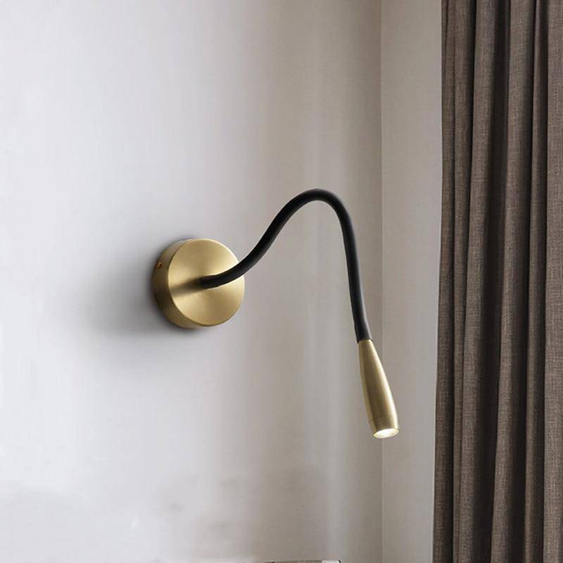 Applique murale design LED avec tige ajustable noire