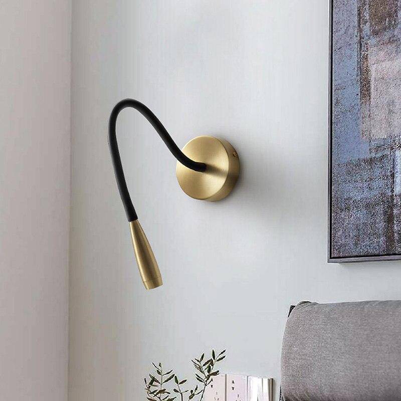 Applique murale design LED avec tige ajustable noire