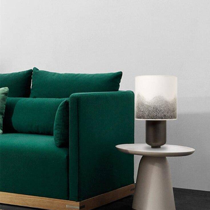 Lampe à poser design LED en métal coloré et tête en forme cylindrique à motifs Creative - vue 4 sur 7