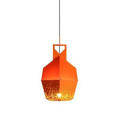 Suspension design LED avec métal coloré et à motifs style Hang