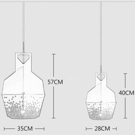 Suspension design LED avec métal coloré et à motifs style Hang - vue 9 sur 9