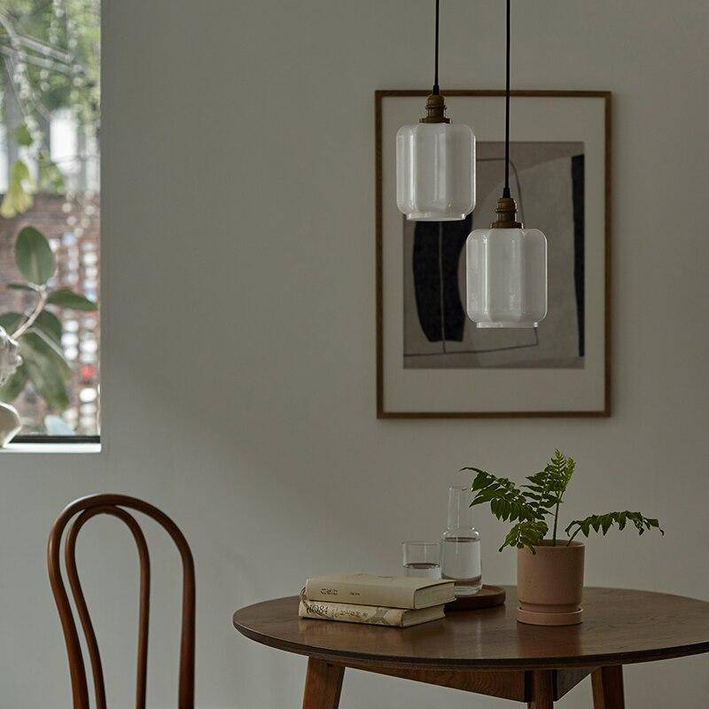 Suspension design en verre blanc style vintage Samy - vue 5 sur 5
