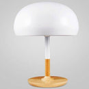 Lampe à poser design LED avec base en bois et abat-jour aux formes arrondies Créative