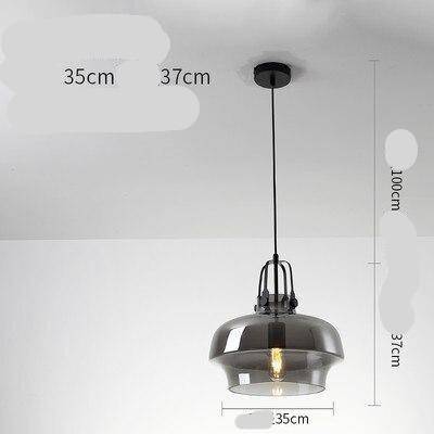 Suspension design LED en verre fumé arrondi style Hang
