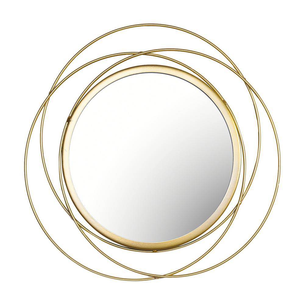 Miroir mural rond et anneaux dorés - vue 5 sur 5