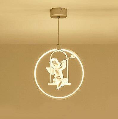 Suspension LED rond avec oiseau (noir ou blanc) - vue 5 sur 9