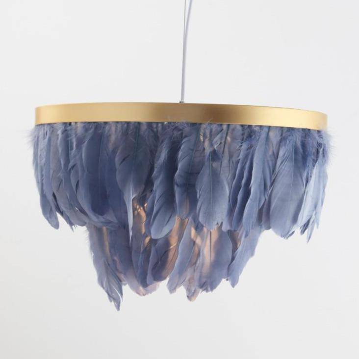 Suspension ovale LED en plumes colorées Hangly - vue 5 sur 8