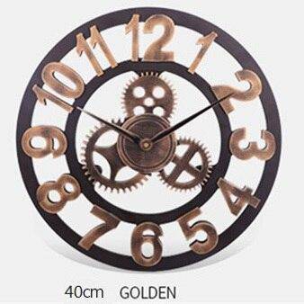 Horloge murale en métal vintage à chiffres romains ou digitaux Numeral