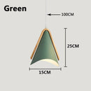 Suspension moderne LED en bois et métal coloré