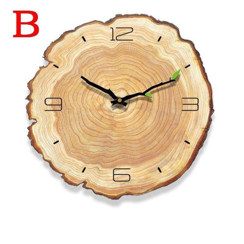 Horloge style tronc d'arbre en bois 30cm Sily