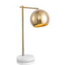 Lampe à poser design LED avec socle marbre et boule dorée