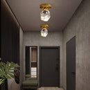 Suspension design LED en verre aux formes de crystal et base dorée Luxury