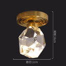 Suspension design LED en verre aux formes de crystal et base dorée Luxury