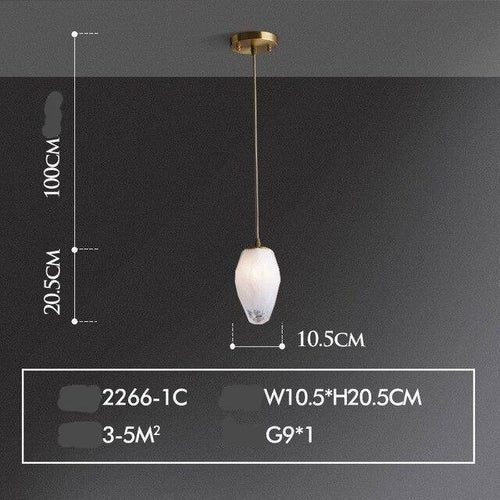 Suspension design à LED en pierre de cristal luxury