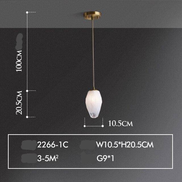 Suspension design à LED en pierre de cristal luxury