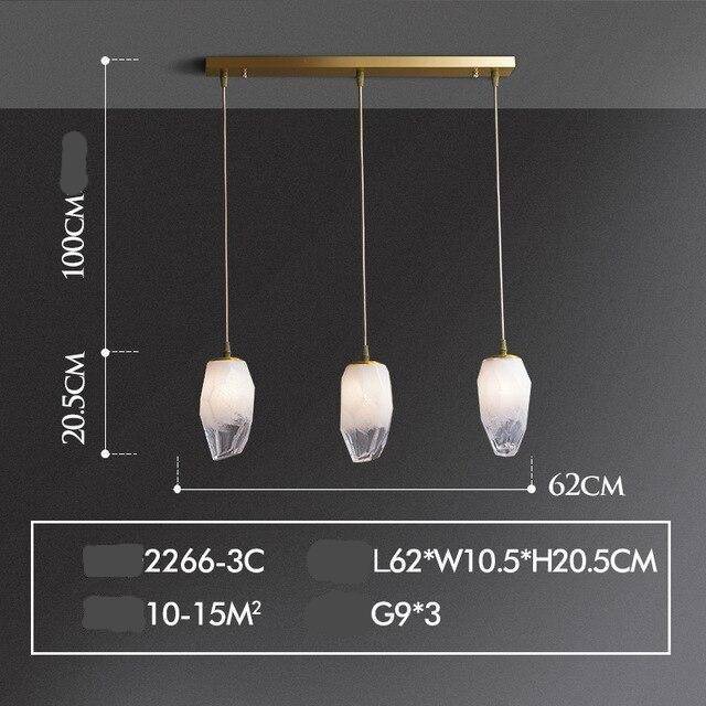 Suspension design à LED en pierre de cristal luxury - vue 4 sur 5