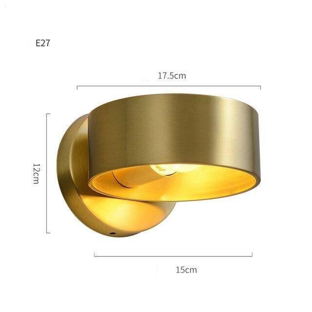 Applique murale dorée LED avec abat-jour arrondie en métal Luxury