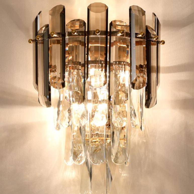 Applique murale design à LED en métal et verre cristal - vue 4 sur 4