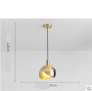 Suspension design à LED avec abat-jour en verre et métal doré