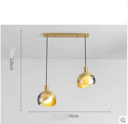 Suspension design à LED avec abat-jour en verre et métal doré - vue 10 sur 10