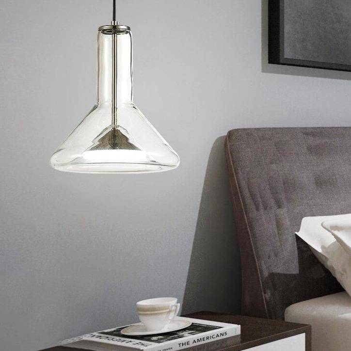 Suspension design à LED aux formes arrondies en verre - vue 5 sur 10