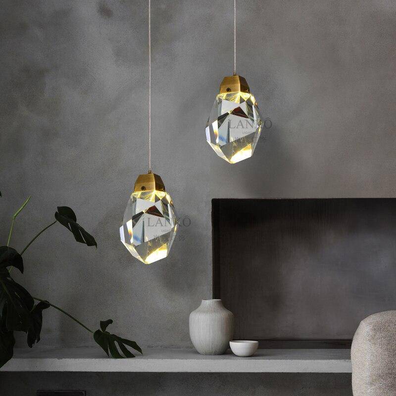 Suspension design LED avec cristal en verre Luxury - vue 4 sur 6