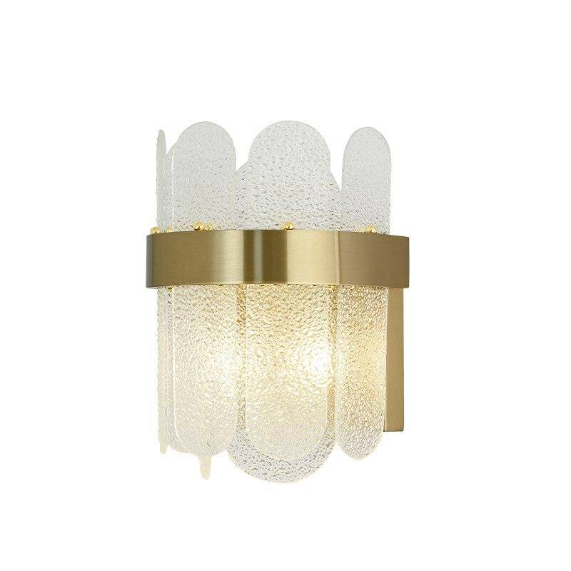 Applique murale design à LED en métal doré et verre coloré - vue 5 sur 6