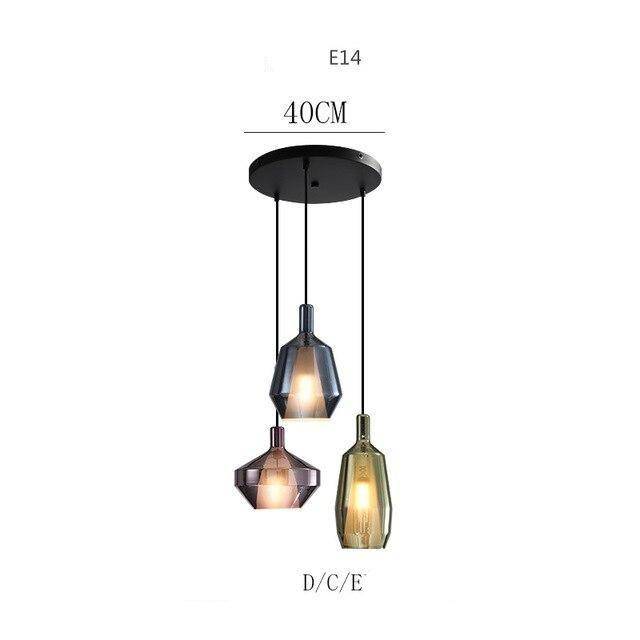 Suspension design à LED avec abat-jour en verre coloré - vue 8 sur 11