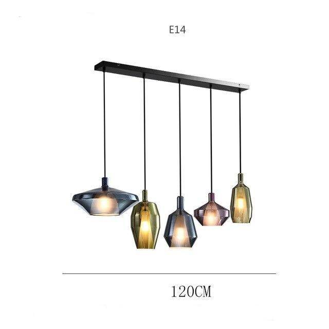 Suspension design à LED avec abat-jour en verre coloré - vue 7 sur 11