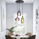 Suspension design à LED avec abat-jour en verre coloré
