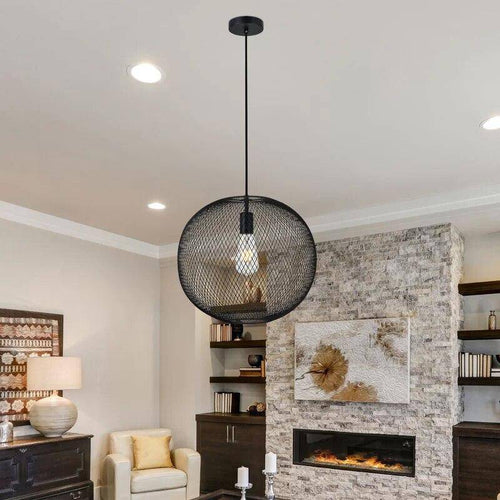 Suspension moderne LED avec boule en métal noire