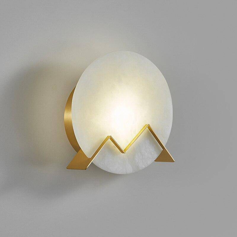 Applique murale design LED avec cercle en marbre et métal doré - vue 6 sur 5