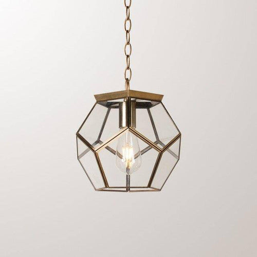Suspension design LED en verre aux formes pentagonales style rétro - vue 5 sur 4