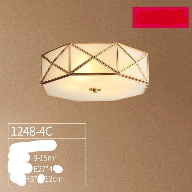 Plafonnier rétro LED doré de forme octogonale en métal - vue 5 sur 7