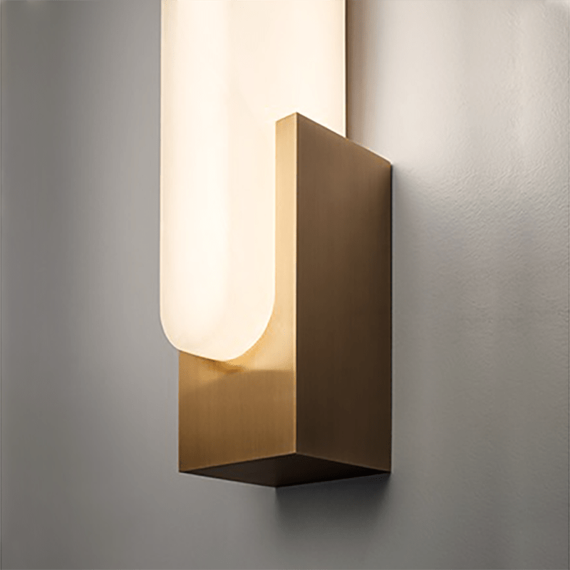Applique murale design LED allongée avec abat-jour en marbre arrondi - vue 9 sur 10