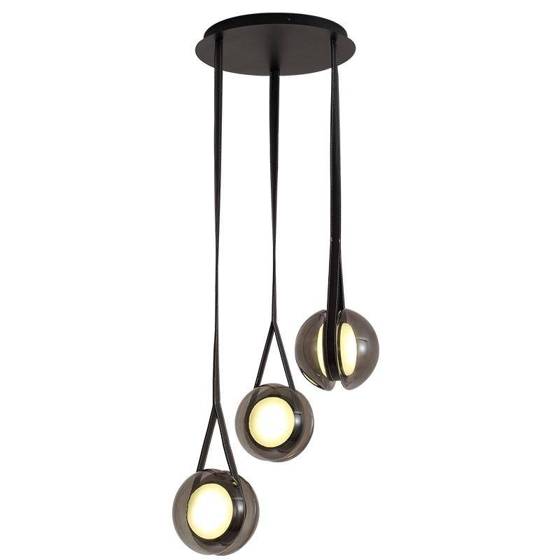 Suspension design à LED avec boule en verre style coffee - vue 5 sur 6