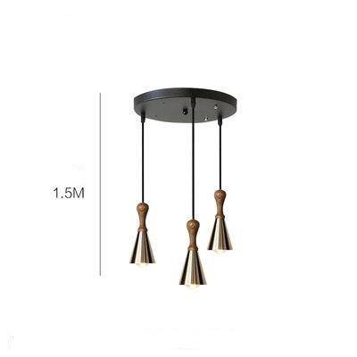 Suspension design LED en bois avec abat-jour conique métal Creative - vue 8 sur 9