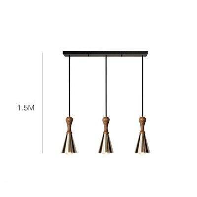 Suspension design LED en bois avec abat-jour conique métal Creative - vue 10 sur 9
