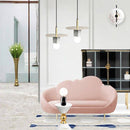 Suspension design LED avec cube en marbre et disque doré