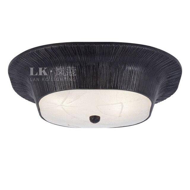 Plafonnier design LED en métal doré style rétro - vue 4 sur 4