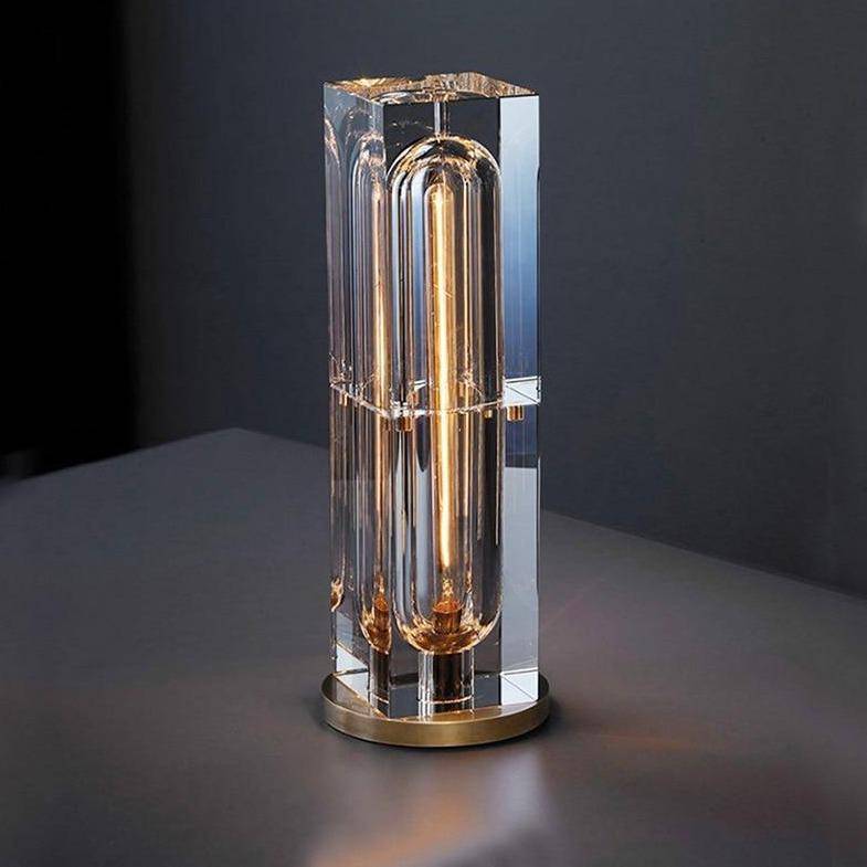 Lampe à poser design LED en verre crystal géométrique Luxury - vue 6 sur 8